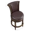 Rome+Oak Runyan 39 Inch Tall Counter Stool, Rotating High Back Barstool in Dark Walnut Finish with Vintage Brown Vegan Leather Seat - 2 of 4