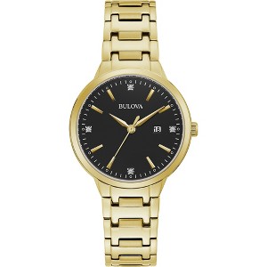 Bulova Ladies' Classic Diamond Gray Stainless Steel Watch, 33mm, Black Dial - 1 of 2