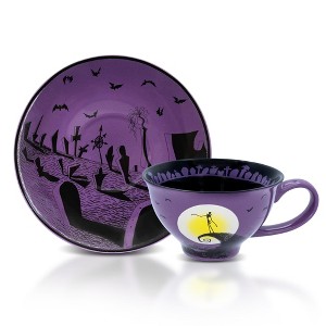 Silver Buffalo Disney The Nightmare Before Christmas Spiral Hill Ceramic Teacup and Saucer Set - 1 of 4