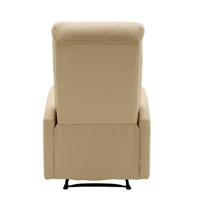 Beige Faux Leather Contemporary Recliner Chair