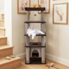 Costway Large Multi-level Cat Tree 58" Tall Cat Tower with Swaying Aerial Condo Perch Bed Brown/Beige - 4 of 4