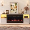 Bestier 70" Fluted Glossy Fireplace TV Stand with 36" Fireplace & LED Light Modern Entertainment Center with Cabinets - 2 of 4