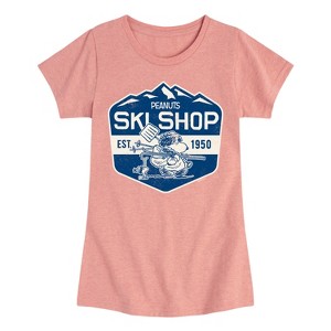 Girls' - Peanuts - Ski Shop Fitted Short Sleeve Graphic T-Shirt - 1 of 4
