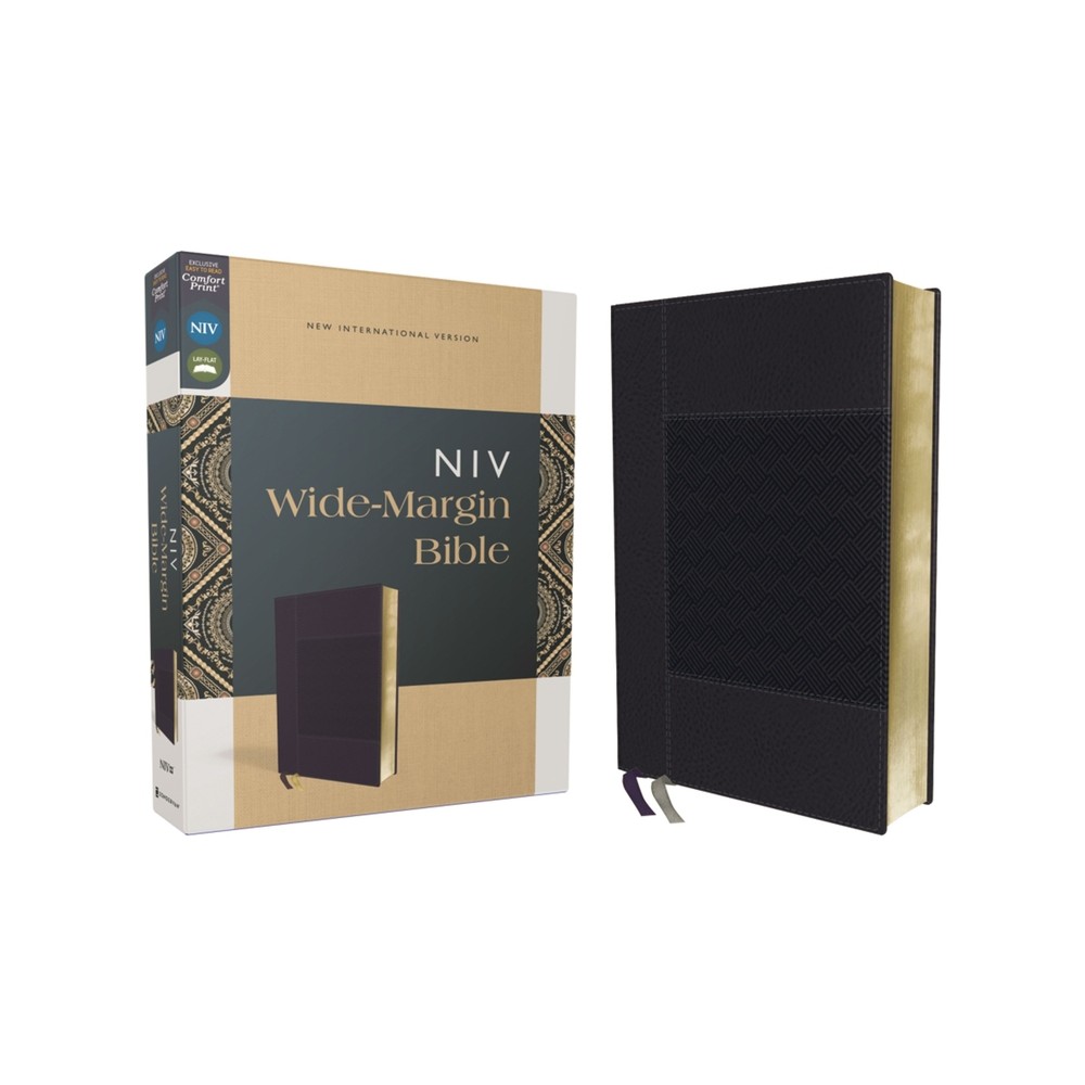 Niv, Wide Margin Bible (a Bible That Welcomes Note-Taking), Leathersoft, Navy, Red Letter, Comfort Print - by Zondervan (Leather Bound)