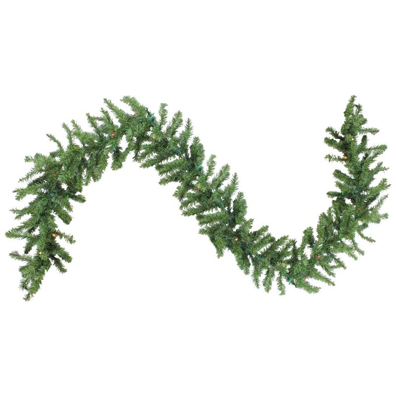 Northlight 9' x 8" Prelit Canadian Pine Artificial Christmas Garland - Multi Lights, 1 of 7