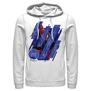 Men's Marvel Spider-Man: No Way Home Suit Blueprint Panels Pull Over Hoodie - 1 of 4