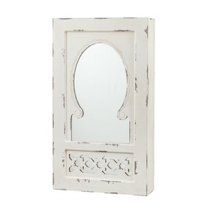 Gilmore Shabby Chic Wall Mount Jewelry Mirror - White - SEI - 1 of 4