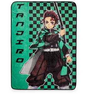 Surreal Entertainment Demon Slayer Tanjiro Kamado Haori Fleece Throw Blanket | 45 x 60 Inches - 1 of 4