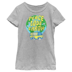 Girl's Scooby Doo Peace Love Earth T-Shirt - 1 of 4