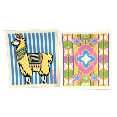Details about   Wet-It Swedish Treasures Dishcloth & Cleaning Cloth Llama & Daisies 2 Pack 