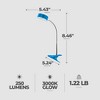 Globe Electric 8.46 Inch 5 Watt Glossy Chrome Goose Neck Clip Lamp with Integrated LED Bulb, 35,000 Hours Lifespan, and 250 Lumens, Blue - 2 of 4