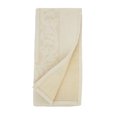 Elegant Off-White Jacquard Floral Table Napkin Set