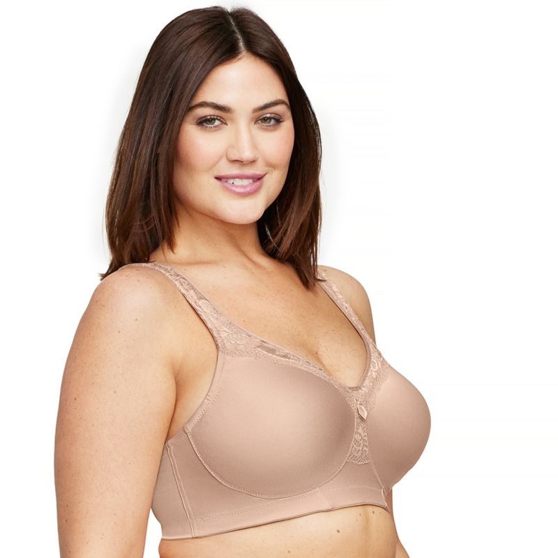 Glamorise Womens MagicLift Seamless Firm Support Wirefree Bra 1007 Café, 3 of 5