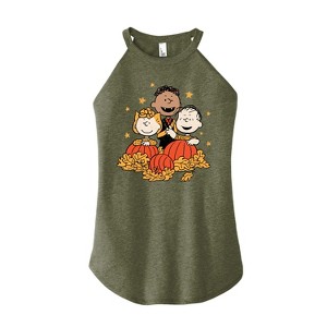 Women's - Peanuts - Pumpkin Trio Graphic High Neck Tank - 1 of 4