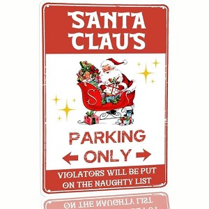 Lomsoe Santa Claus Metal Tin Sign Christmas Sign Decor Farmhouse Rustic Decor for Home Baackyard Front Door Cafe Bar 8x12 Inch - 1 of 1