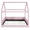 ModernLuxe Full Size Upholstered House Platform Bed Frame Daybed with LED Light Strips, Gray/Beige/Pink - 4 of 4