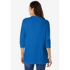 Woman Within Plus Size Three-Quarter Sleeve Thermal Sweatshirt - 3 of 4