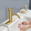 ChicFurnit Bathroom Sink Faucets Modern Waterfall Single Handle Faucet Single Hole Sink Faucet for Bathroom Vanity, Gold, 13.82"*7.72"*2.91" - 3 of 4
