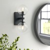 Modern 2-Light Black Wall Sconce, Seeded Glass Globe Vanity Light for Bathroom, Hallway, or Bedroom - 2 of 4