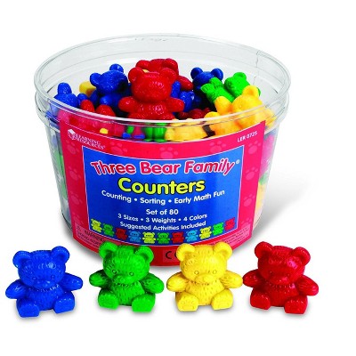 Learning Resources Three Bear Family Counters, 80 Pieces