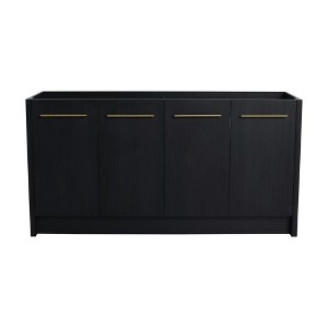 ChicFurnit Bathroom Vanities Modern Vanity with Sleek Design and Ample Storage for Bathroom Spaces, Black,58.69”*17.94”*30.31" - 1 of 3