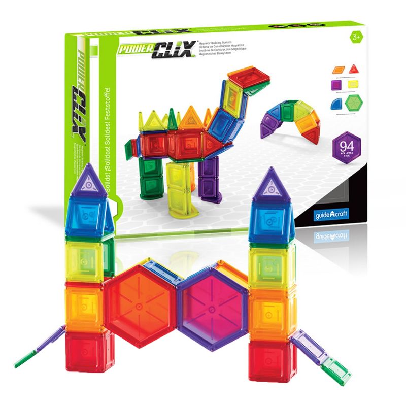 Guidecraft PowerClix® Solids, Magnetic Building Set, 94 Pieces, 1 of 4