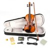 TopComfy 4/4 Solid Wood Violin Set with Case Bow Strings Shoulder Rest Tuner Connecting Wire Cloth for Adult Learners - 2 of 4