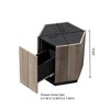 Retro Wood Coffee Table, Hexagonal Textured Black Warm Oak Corner Table with Drawer Storage Wood Center Circle Accent Table for Living Room, Bedroom - 3 of 4