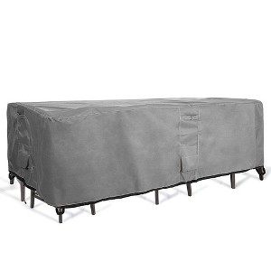 KHOMO GEAR TITAN Series - Patio Table & Chair Set Cover - Durable and Water Resistant Outdoor Furniture Cover - Grey - Medium - 1 of 4