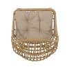Syemin Patio Accent Chairs, Decorative Chair with Upholstered, Ergonomic Design, for Lawn, Garden and Porch, Brown, 26.75" * 30.5" * 53" - 3 of 4