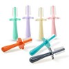 Grabease Baby Finger Toothbrush Finger Brush Baby Infant Toothbrush Toddler Toothbrush, 2 pack, Mint and Blush - 3 of 4