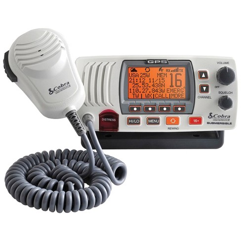 Cobra DSC Floating Black VHF Marine Radio with Built-in GPS and