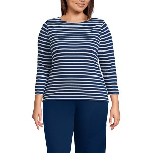 Lands' End Women's Mariner Jersey Boatneck Top - 1 of 3