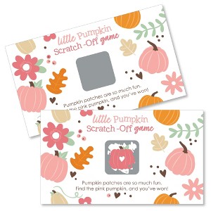 Big Dot of Happiness Girl Little Pumpkin - Fall Birthday Party or Baby Shower Game Scratch Off Cards - 22 Count - 1 of 4