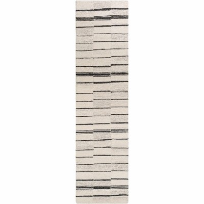 Hauteloom Moorebank Black Striped Wool Rug