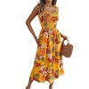 Clearlove Womens Summer Floral Maxi Dresses Sleeveless Smocked Spaghetti Strap A Line Flowy Beach Long Desses - 2 of 4