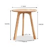 Suki Oak Wood Night Side Table, Round End Tables For Living Room and Bedroom, Indoor Furniture - The Pop Home - image 4 of 4