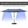 PAGED 15FT Rectangle Patio Umbrella Double Sided Outdoor Market Umbrella with Crank, Base and 12 Ribs for Garden, Poolside - 4 of 4