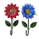 Direct International Home & Garden Flower Hook  -  Two Wall Hanging 15.0 Inches -  Yard Decor  -  31835521  -  Metal  -  Multicolored