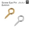 John Bead Must Have Findings Metal Silver 8x4mm Screw Eye Pin, 20 Pieces - 4 of 4