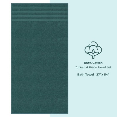 Teal Turkish Cotton 4-Piece Luxury Bath Towel Set