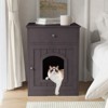 FURNIinspire Wooden Pet House Cat Litter Box Enclosure with Drawer, Side Table, Indoor Pet Crate, Cat Home Nightstand - 4 of 4