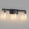 DORESshop Matte Black 3-Light Vanity Light, E26 Bulbs, Modern Bathroom Mirror Lighting - 4 of 4
