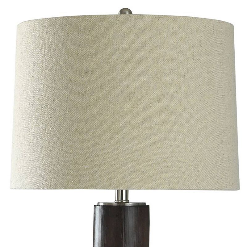 Mid-Century Modern Design with Faux Wood Finish Table Lamp Silver - StyleCraft, 4 of 7