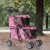 FDW 4 Wheel Pet Stroller Folding Dog Cat Stroller for Small and Medium Pets with Storage Basket Double Decker & Mesh Windows - 2 of 4