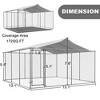 Large Outdoor Dog Kennel Enclosure Cage Fence with Roof, 157.2 x 157.2 x 91.2 Inch - 4 of 4