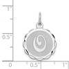 Black Bow Jewelry Sterling Silver, Sarah Collection 15mm Brocaded Disc Initial O Pendant - 4 of 4