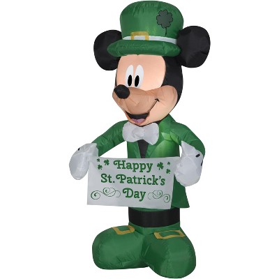 Gemmy Airblown Inflatable St. Patrick's Day Mickey Mouse, 3.5 ft Tall, Green