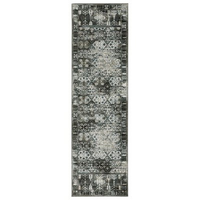 Oriental Weavers Gemini 070N2 Charcoal/ Grey Indoor Area Rug - 2'3" x 7'6"