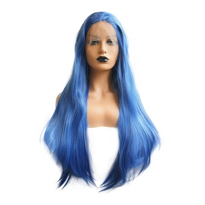 blue wig cap